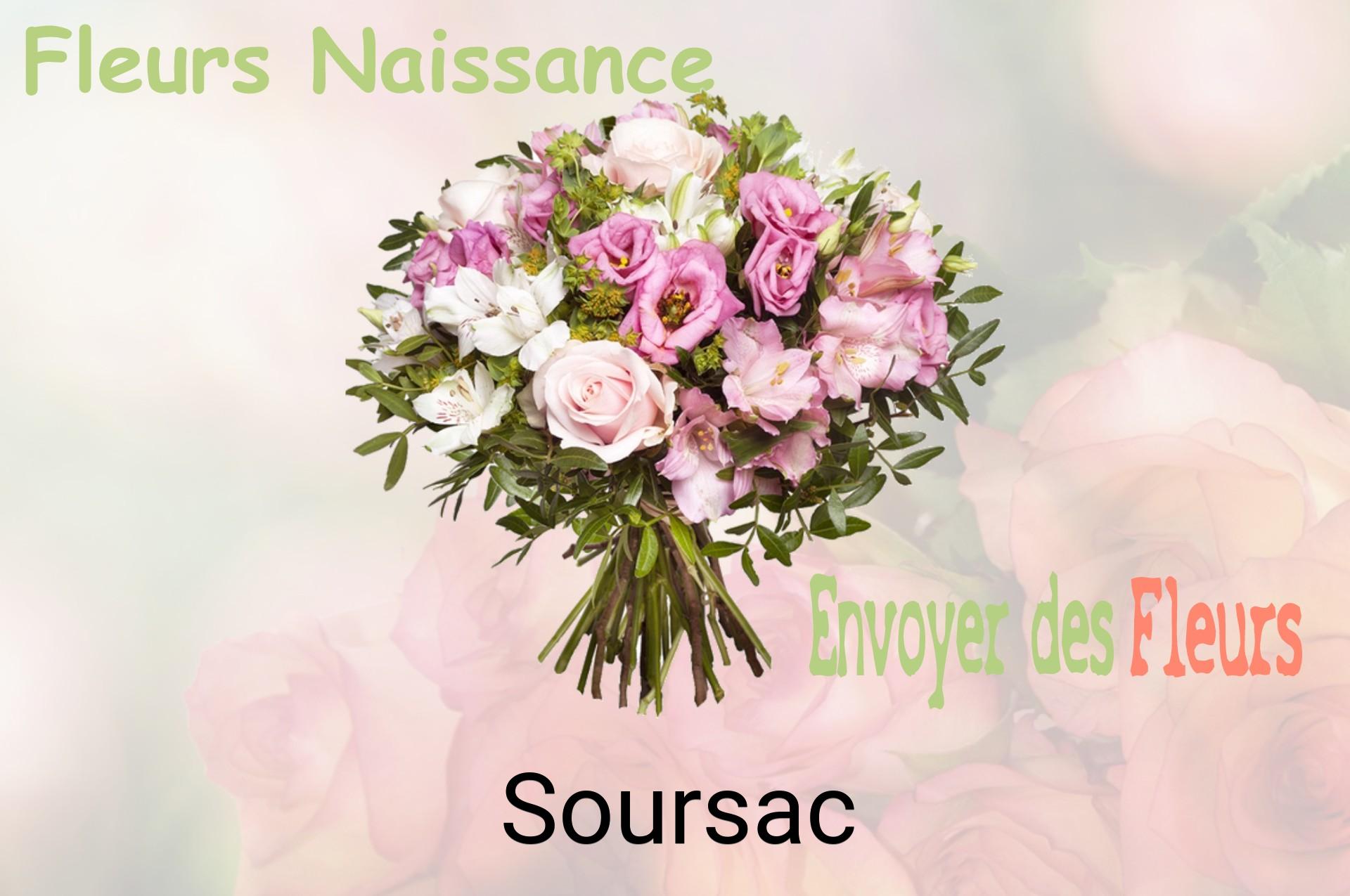 Bouquet de fleurs de naissance livré à Soursac