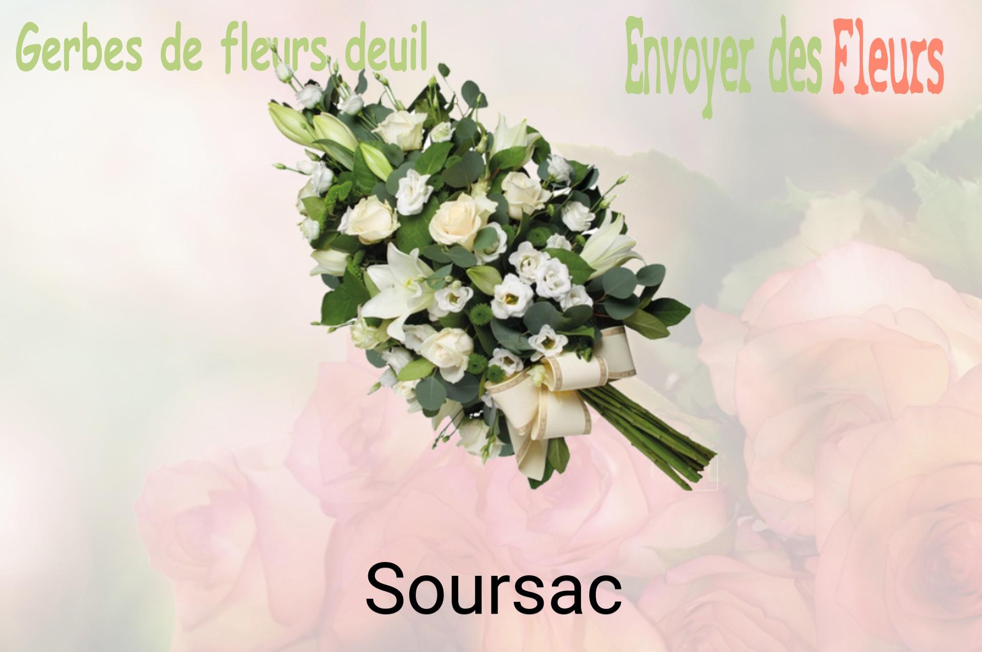 Gerbe de fleurs de deuil livrée à Soursac